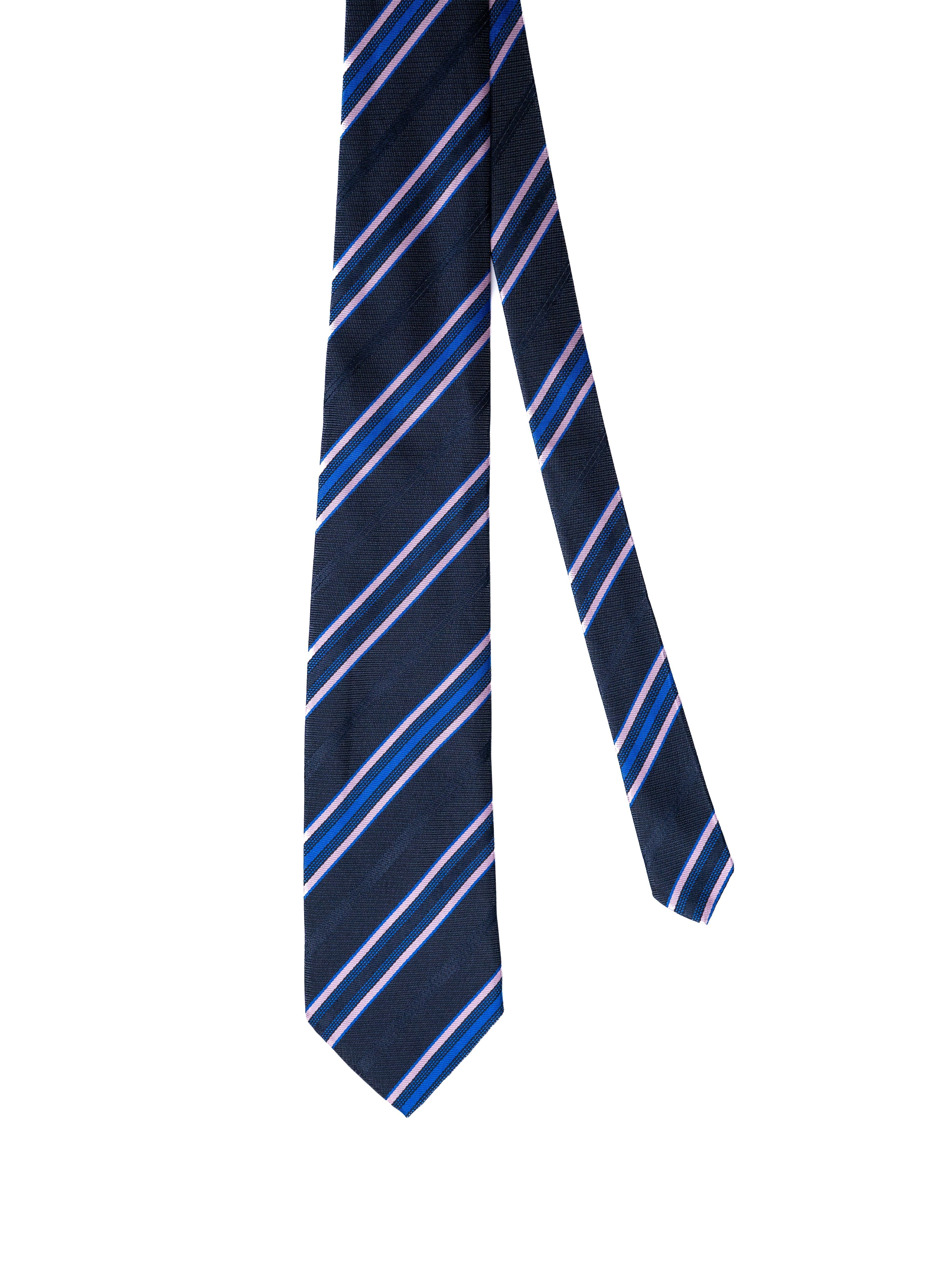 The Ascot Stripe - Navy, Lilac & Ice Blue