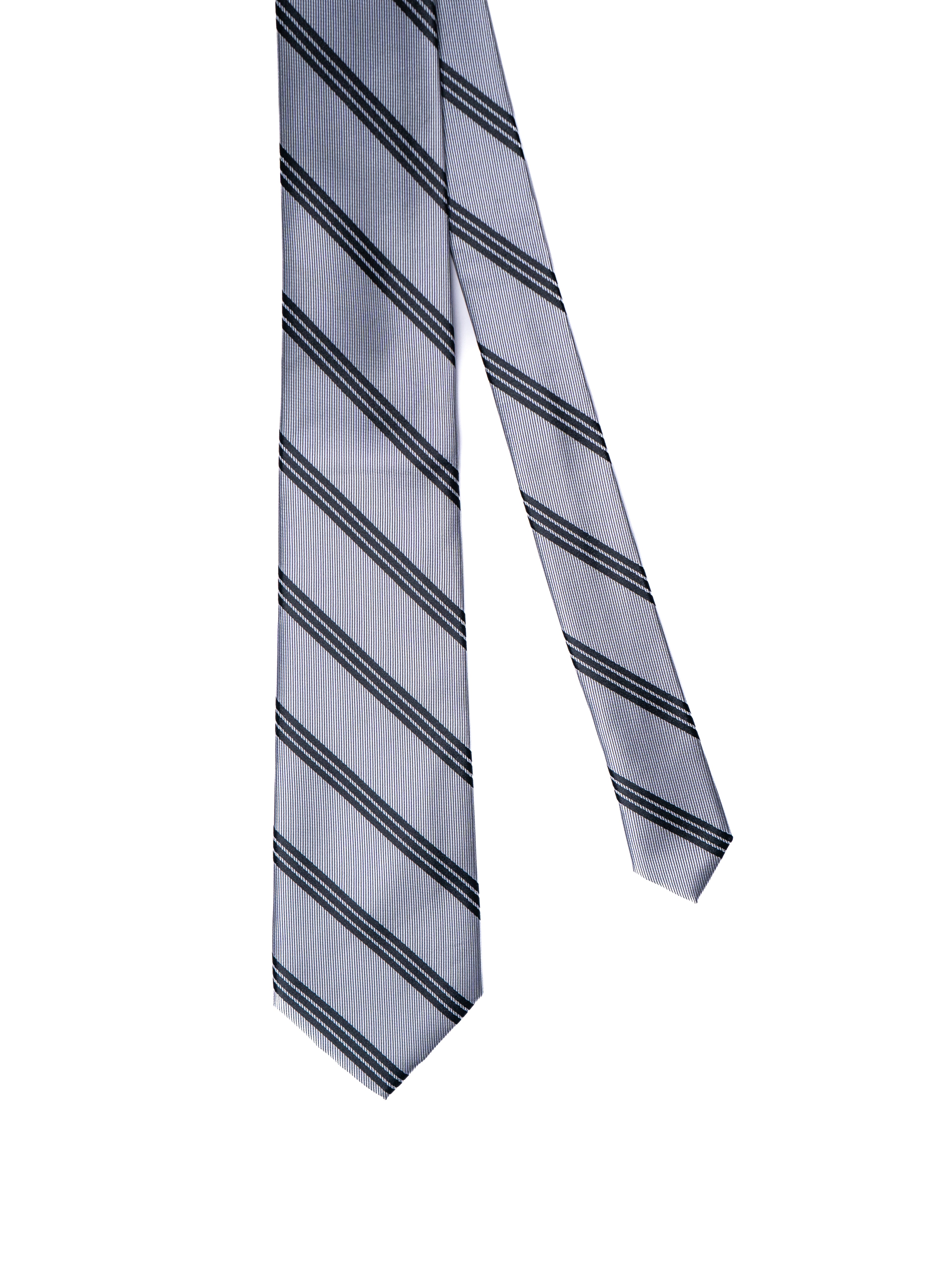 The Regent Stripe - Silver & Obsidian