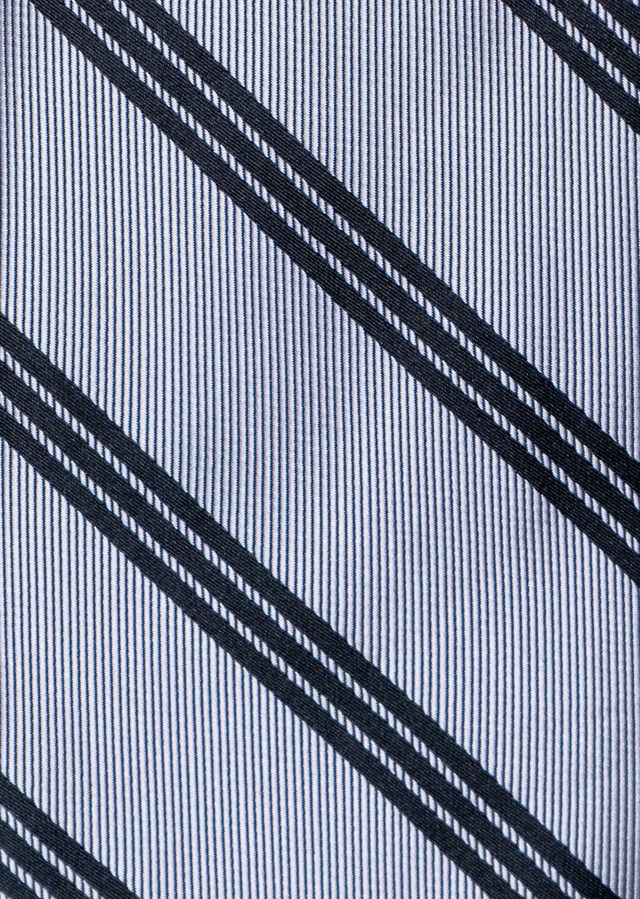 The Regent Stripe - Silver & Obsidian