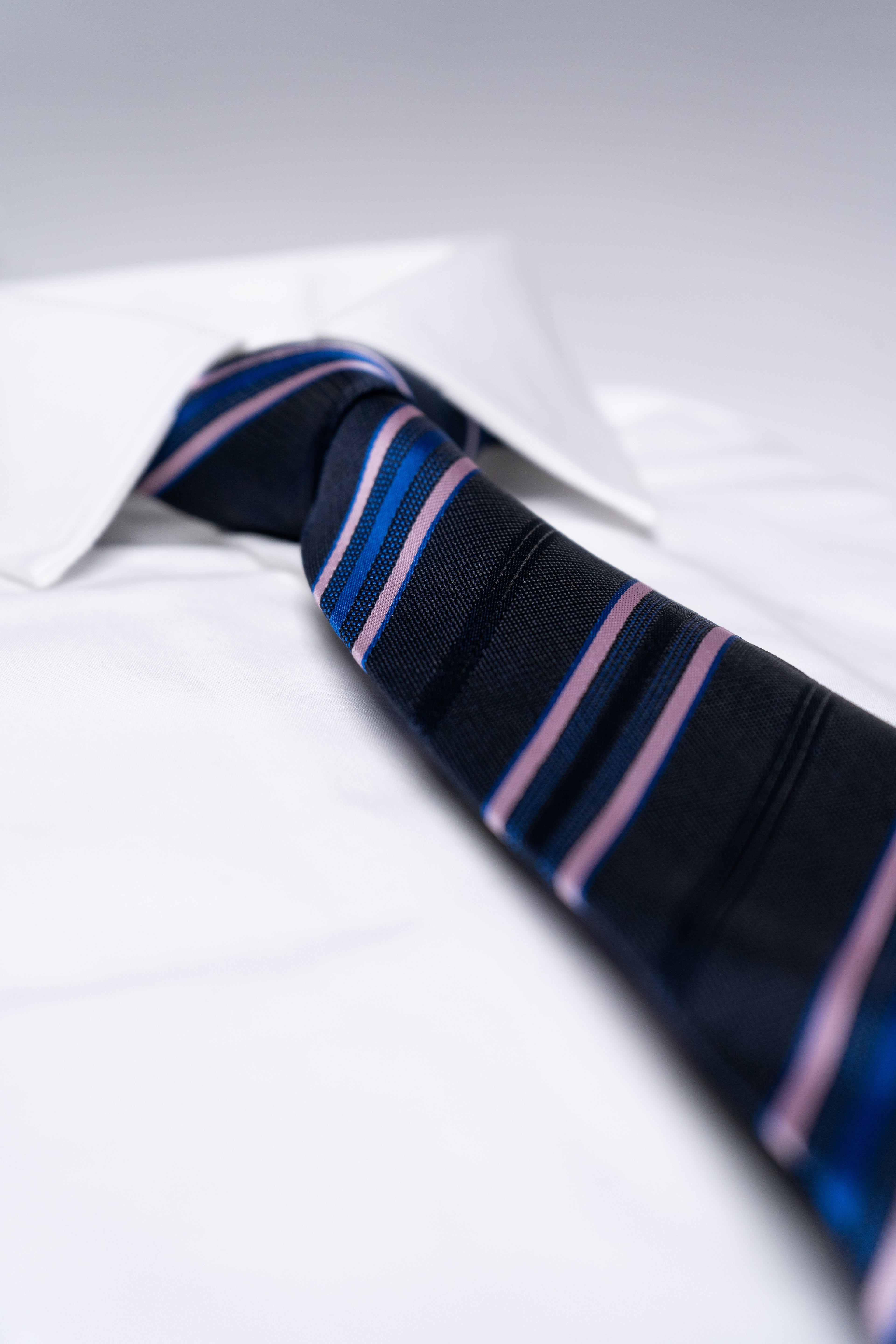 The Ascot Stripe - Navy, Lilac & Ice Blue