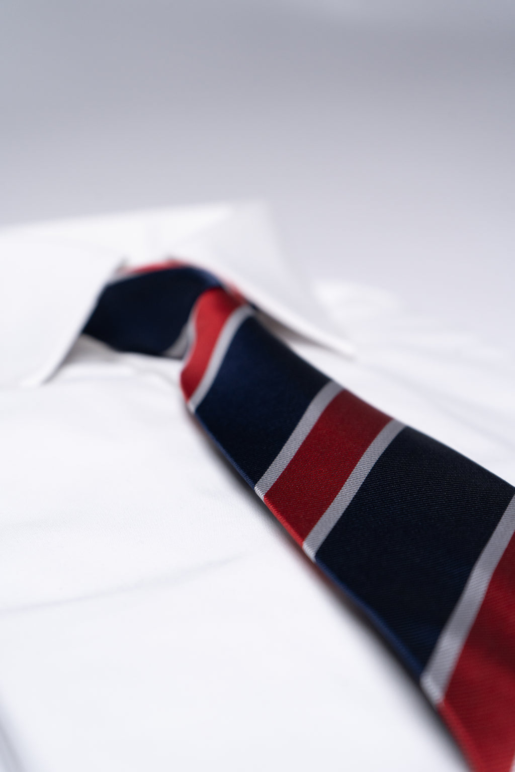 The Britannia Stripe - Navy, Crimson & Silver Line