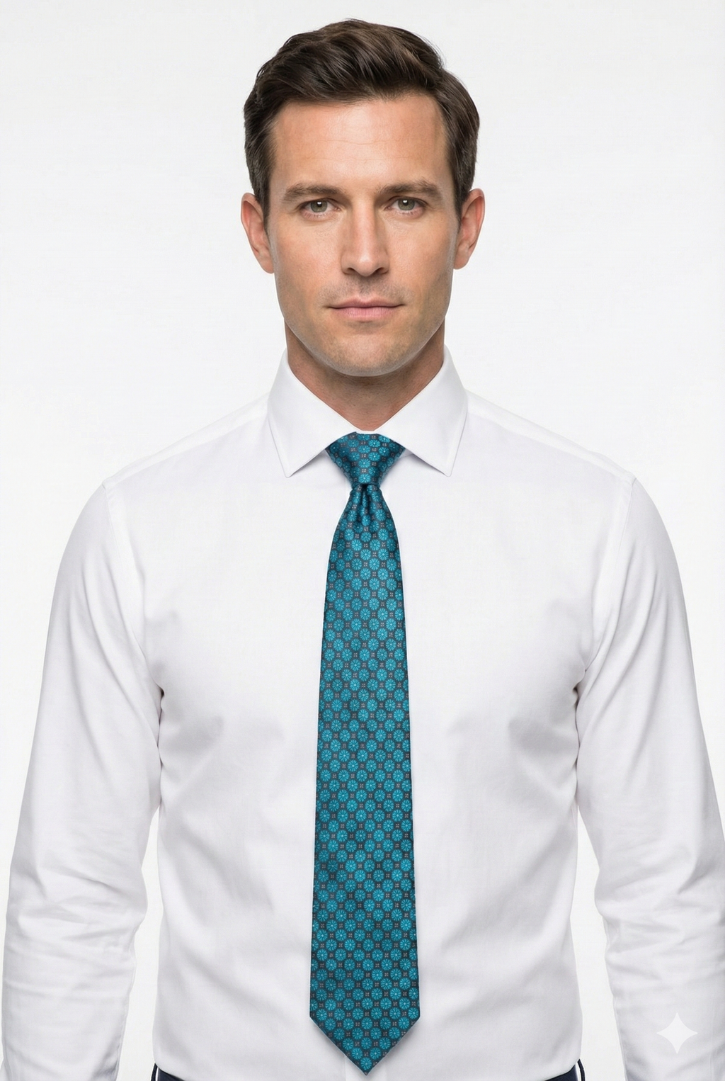 The Artisan Motif — Teal Floral on Black