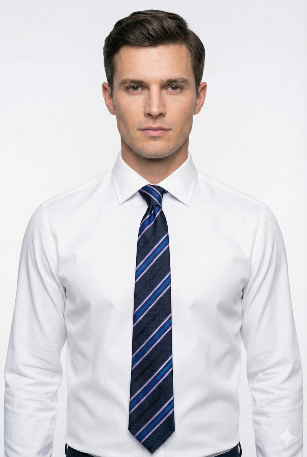 The Ascot Stripe - Navy, Lilac & Ice Blue