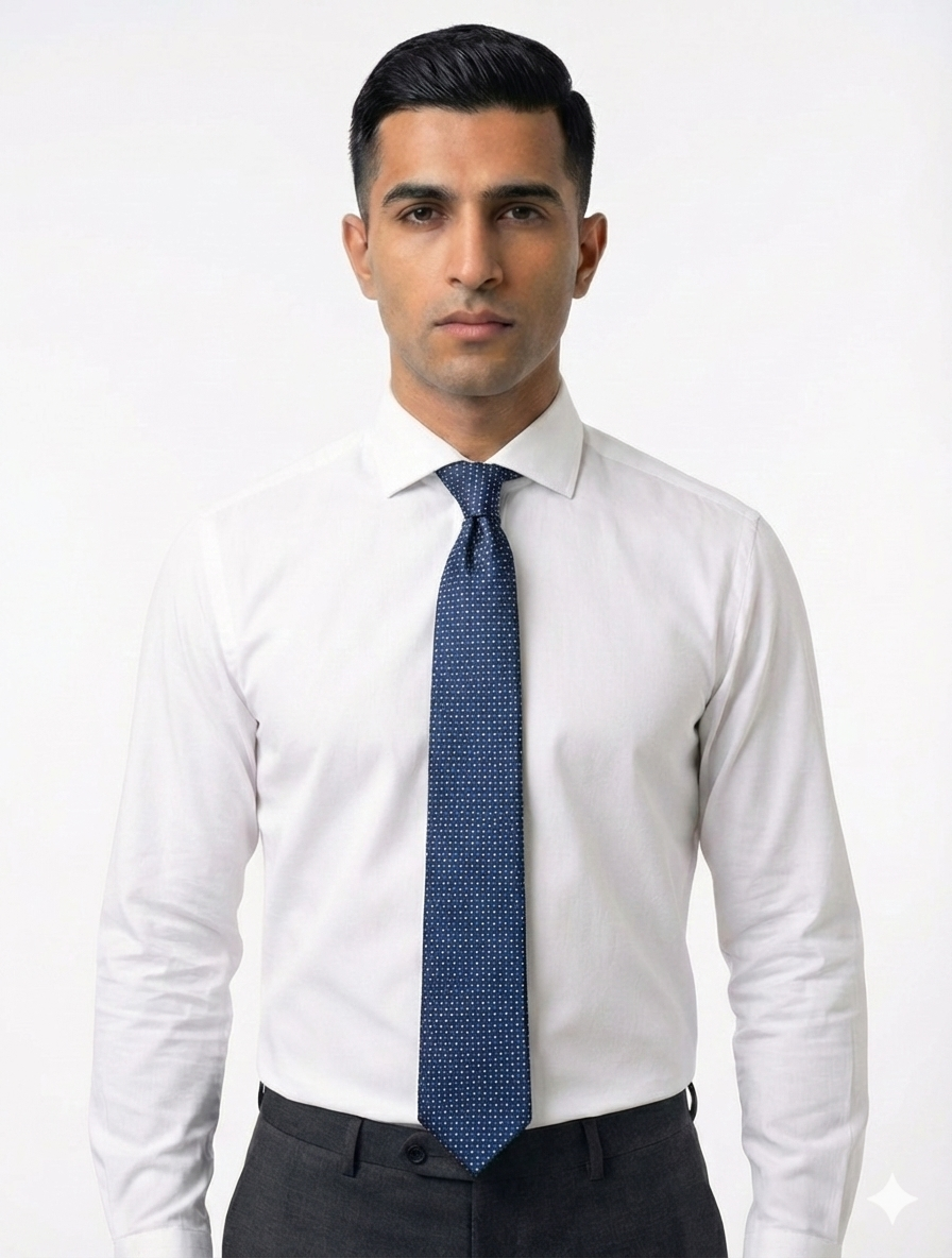 The Meridian Weave - Midnight Navy & White