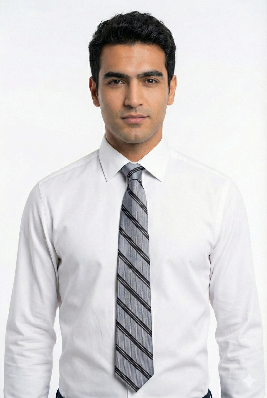 The Regent Stripe - Silver & Obsidian